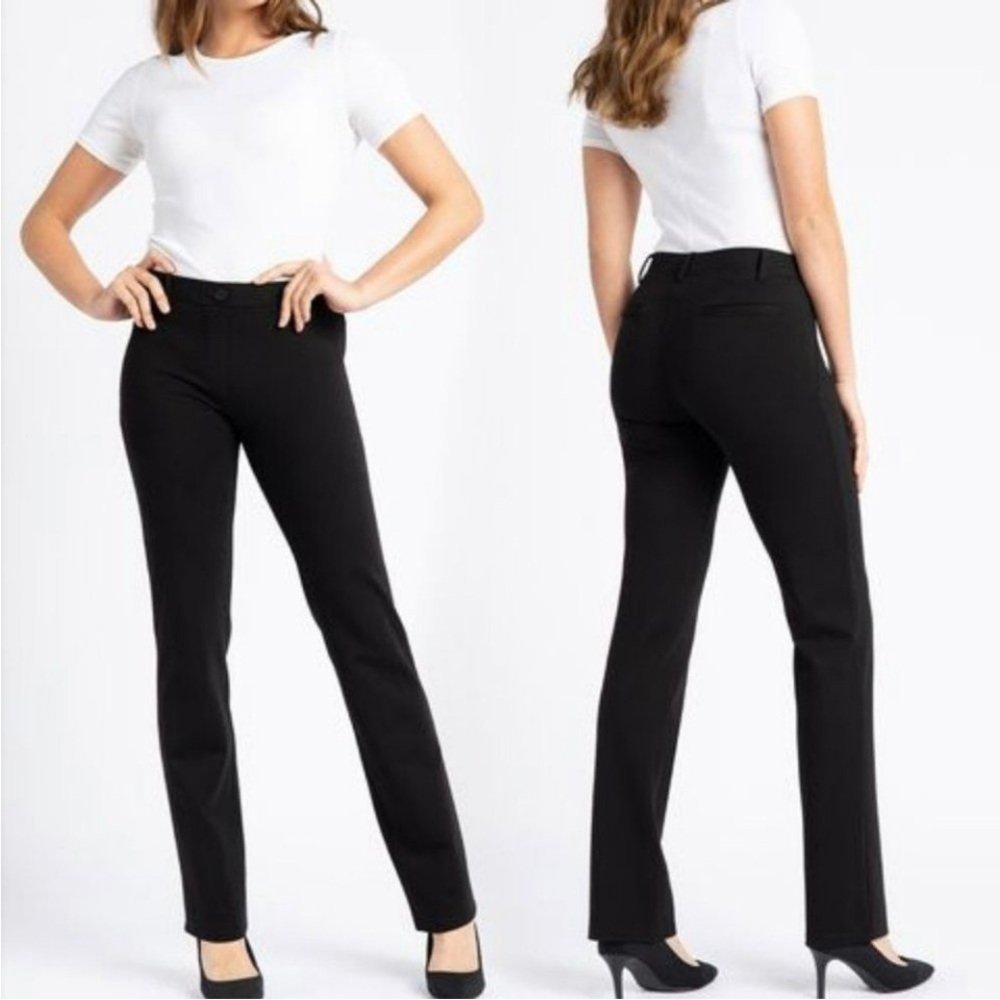 Betabrand Classic Dress Pant Yoga Pants Straight Leg in Black Size XS Petite